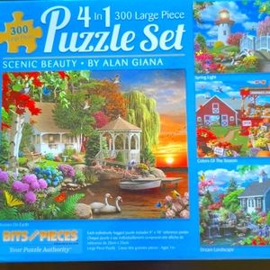 Set of 4 300 piece jigsaw puzzles